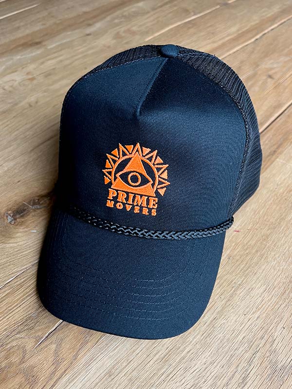 Prime Movers Black Trucker Rope Front Cap